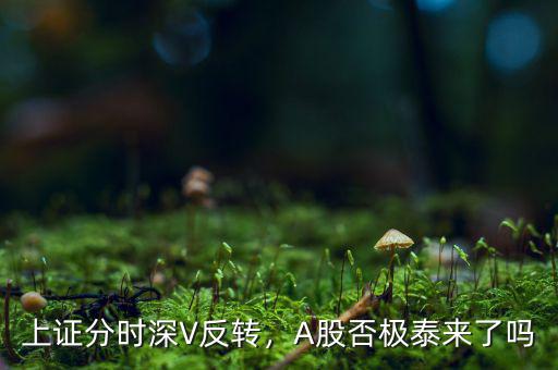 上證分時深V反轉(zhuǎn)，A股否極泰來了嗎