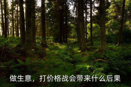 做生意，打價(jià)格戰(zhàn)會(huì)帶來(lái)什么后果