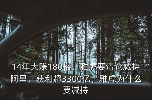 14年大賺180倍，雅虎要清倉(cāng)減持阿里，獲利超3300億，雅虎為什么要減持