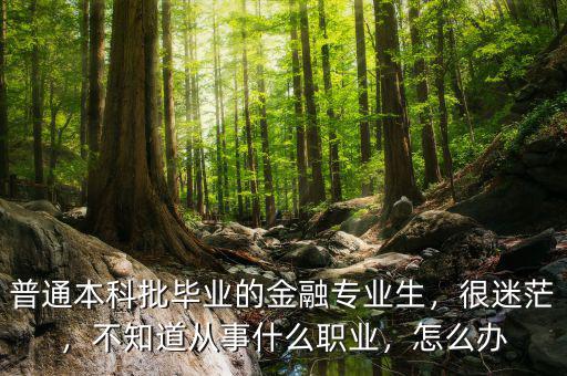 普通本科批畢業(yè)的金融專業(yè)生，很迷茫，不知道從事什么職業(yè)，怎么辦
