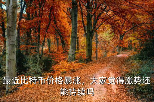 最近比特幣價格暴漲，大家覺得漲勢還能持續(xù)嗎