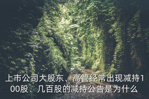 上市公司大股東、高管經(jīng)常出現(xiàn)減持100股、幾百股的減持公告是為什么
