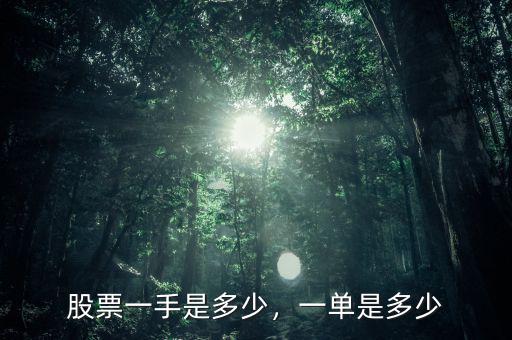 股票一手是多少，一單是多少
