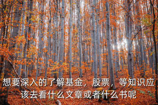 想要深入的了解基金，股票，等知識應(yīng)該去看什么文章或者什么書呢