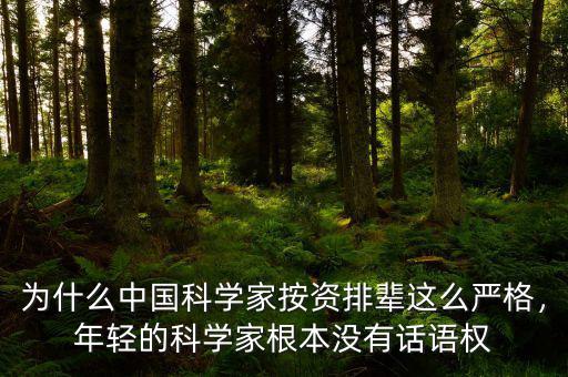 為什么中國科學(xué)家按資排輩這么嚴(yán)格，年輕的科學(xué)家根本沒有話語權(quán)