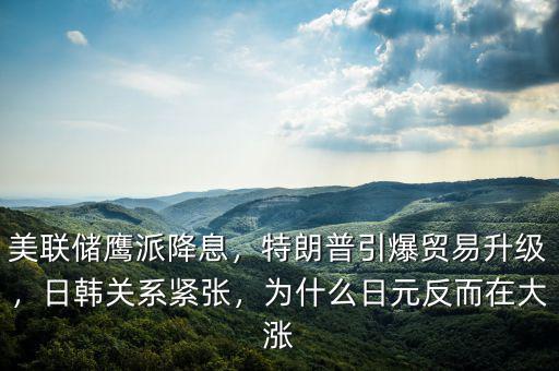 美聯(lián)儲鷹派降息，特朗普引爆貿(mào)易升級，日韓關(guān)系緊張，為什么日元反而在大漲