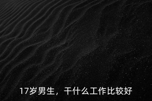 17歲男生，干什么工作比較好