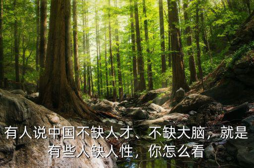 有人說(shuō)中國(guó)不缺人才、不缺大腦，就是有些人缺人性，你怎么看