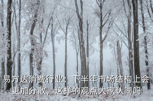 易方達(dá)消費(fèi)行業(yè)：下半年市場(chǎng)結(jié)構(gòu)上會(huì)更加分散，這樣的觀點(diǎn)大家認(rèn)同嗎