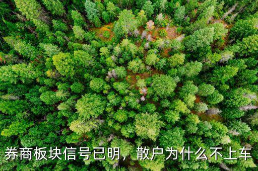券商板塊信號(hào)已明，散戶為什么不上車