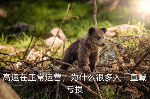 高速在正常運(yùn)營，為什么很多人一直喊虧損