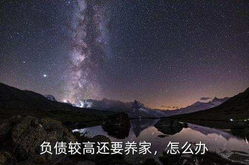 負債較高還要養(yǎng)家，怎么辦