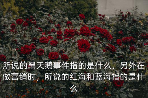 所說的黑天鵝事件指的是什么，另外在做營銷時，所說的紅海和藍(lán)海指的是什么