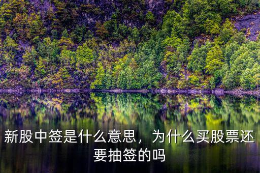 新股中簽是什么意思，為什么買股票還要抽簽的嗎