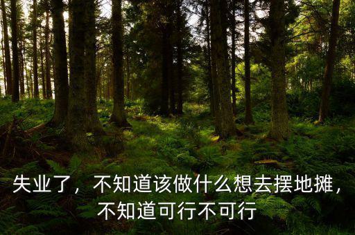 失業(yè)了，不知道該做什么想去擺地攤，不知道可行不可行
