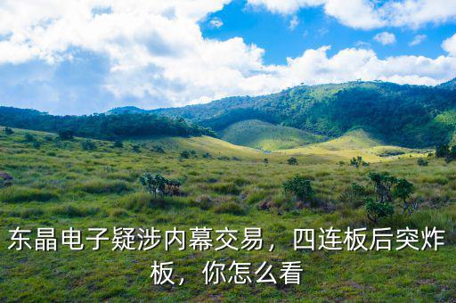 東晶電子疑涉內(nèi)幕交易，四連板后突炸板，你怎么看