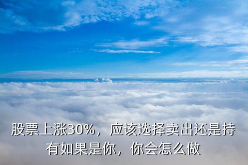 股票上漲30%，應(yīng)該選擇賣出還是持有如果是你，你會(huì)怎么做