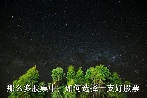 那么多股票中，如何選擇一支好股票