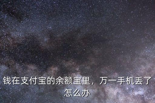 錢(qián)在支付寶的余額寶里，萬(wàn)一手機(jī)丟了怎么辦