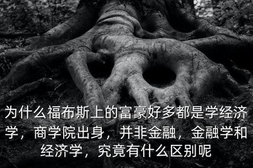 為什么福布斯上的富豪好多都是學(xué)經(jīng)濟(jì)學(xué)，商學(xué)院出身，并非金融，金融學(xué)和經(jīng)濟(jì)學(xué)，究竟有什么區(qū)別呢
