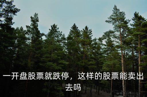 一開盤股票就跌停，這樣的股票能賣出去嗎