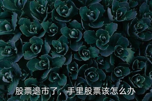 股票退市了，手里股票該怎么辦