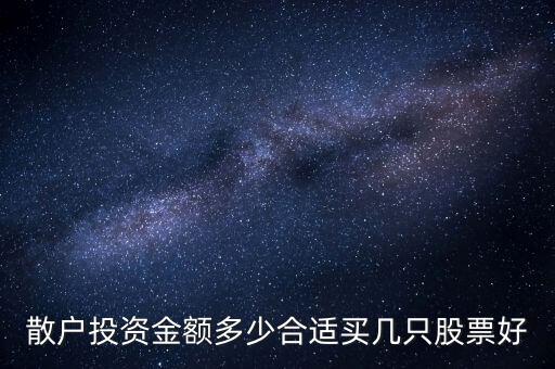 散戶(hù)投資金額多少合適買(mǎi)幾只股票好