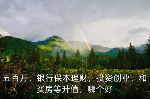 五百萬，銀行保本理財(cái)，投資創(chuàng)業(yè)，和買房等升值，哪個(gè)好