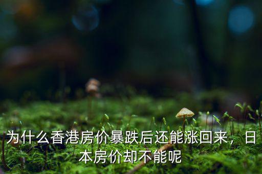 為什么香港房?jī)r(jià)暴跌后還能漲回來(lái)，日本房?jī)r(jià)卻不能呢