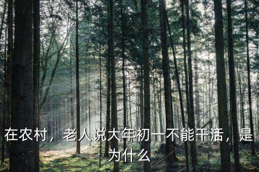 在農(nóng)村，老人說大年初一不能干活，是為什么