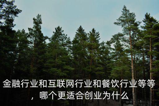 金融行業(yè)和互聯(lián)網(wǎng)行業(yè)和餐飲行業(yè)等等，哪個更適合創(chuàng)業(yè)為什么