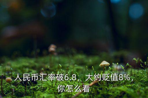 人民幣匯率破6.8，大約貶值8%，你怎么看