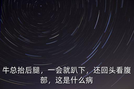 ?？偺Ш笸?，一會(huì)就趴下，還回頭看腹部，這是什么病