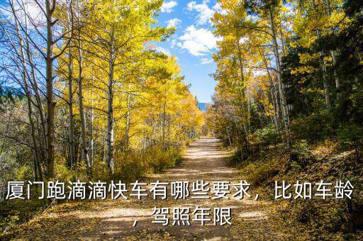 廈門(mén)跑滴滴快車(chē)有哪些要求，比如車(chē)齡，駕照年限