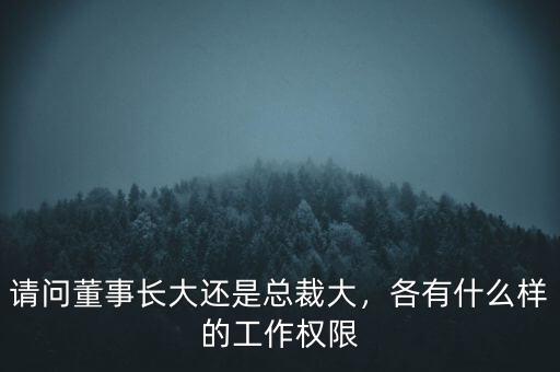 請問董事長大還是總裁大，各有什么樣的工作權(quán)限