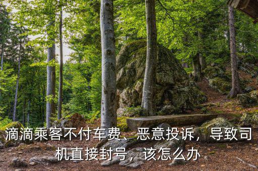 滴滴乘客不付車費、惡意投訴，導致司機直接封號，該怎么辦