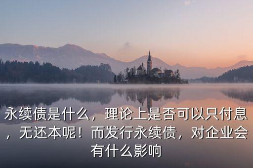 永續(xù)債是什么，理論上是否可以只付息，無(wú)還本呢！而發(fā)行永續(xù)債，對(duì)企業(yè)會(huì)有什么影響