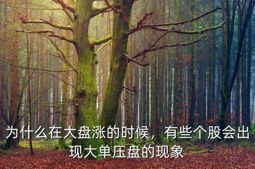 為什么在大盤漲的時(shí)候，有些個(gè)股會出現(xiàn)大單壓盤的現(xiàn)象