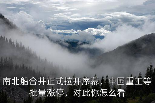 南北船合并正式拉開序幕，中國重工等批量漲停，對此你怎么看