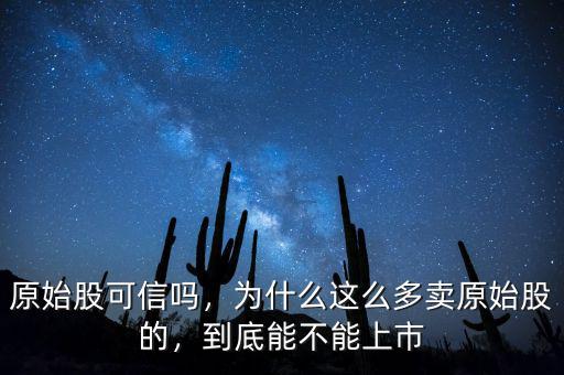 原始股可信嗎，為什么這么多賣原始股的，到底能不能上市