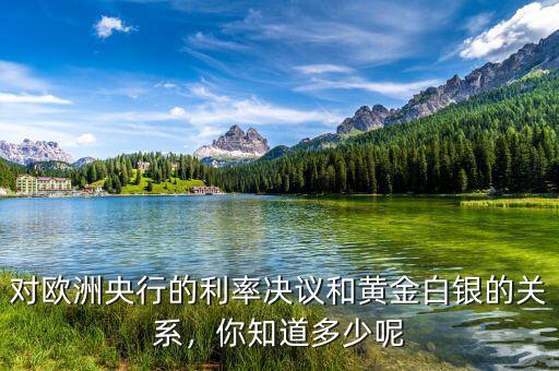 對歐洲央行的利率決議和黃金白銀的關系，你知道多少呢