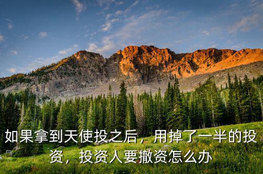 如果拿到天使投之后，用掉了一半的投資，投資人要撤資怎么辦