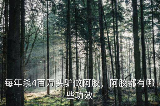 每年殺4百萬頭驢做阿膠，阿膠都有哪些功效