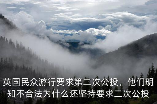 英國民眾游行要求第二次公投，他們明知不合法為什么還堅持要求二次公投