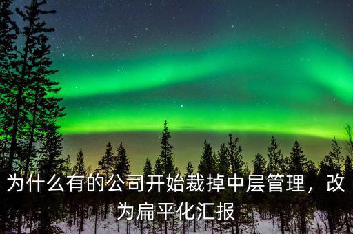 為什么有的公司開始裁掉中層管理，改為扁平化匯報