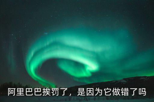 阿里巴巴挨罰了，是因為它做錯了嗎