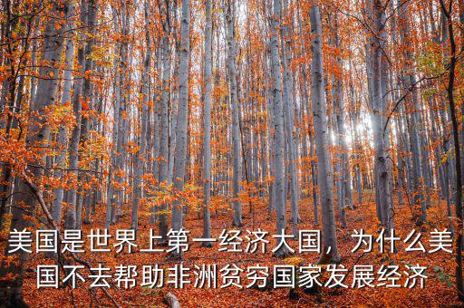 美國是世界上第一經(jīng)濟大國，為什么美國不去幫助非洲貧窮國家發(fā)展經(jīng)濟