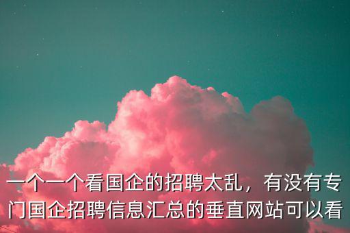 一個一個看國企的招聘太亂，有沒有專門國企招聘信息匯總的垂直網(wǎng)站可以看