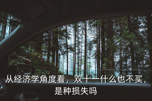 從經(jīng)濟(jì)學(xué)角度看，雙十一什么也不買，是種損失嗎