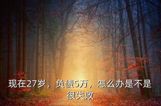 現(xiàn)在27歲，負(fù)債5萬，怎么辦是不是很失敗